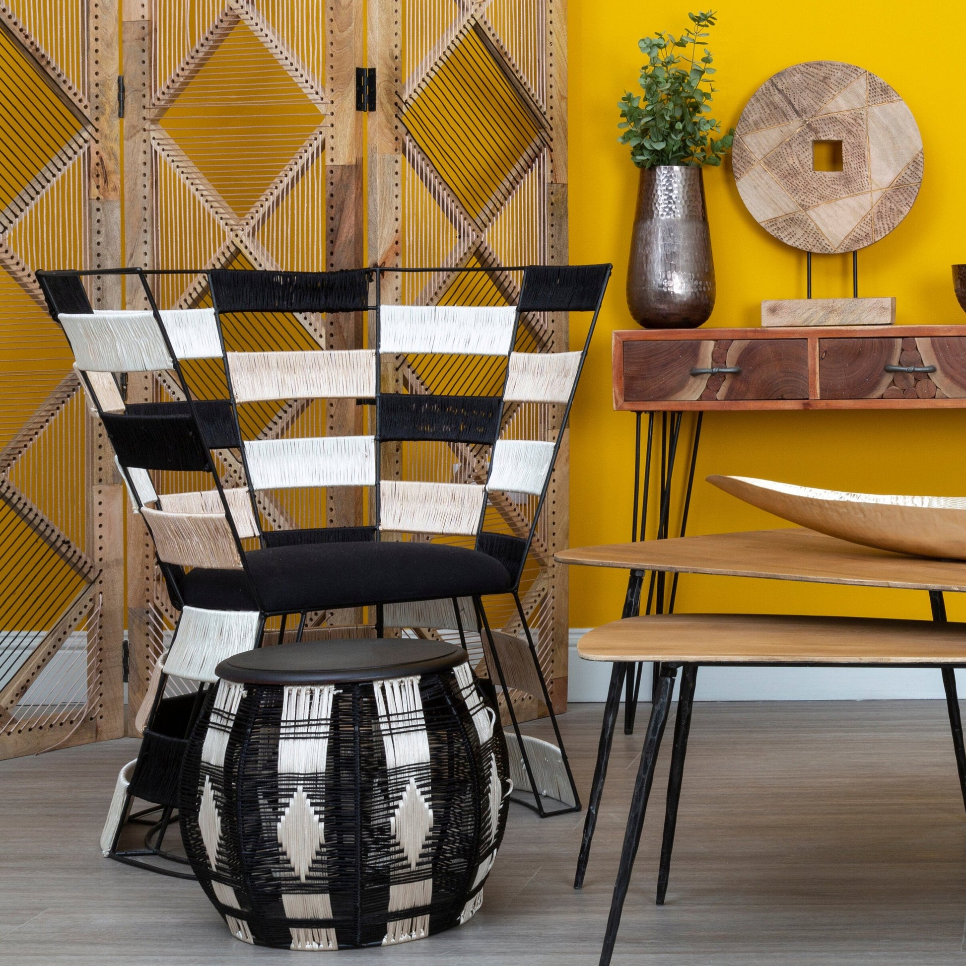 Lagos Fusion Beige And Black And White Chair
