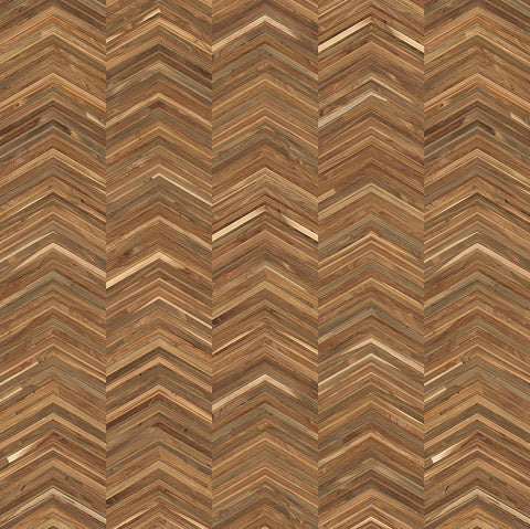 Timber Strips Wallpaper Teak On Chevron