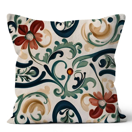 Norwegian Rosemaling Cushion