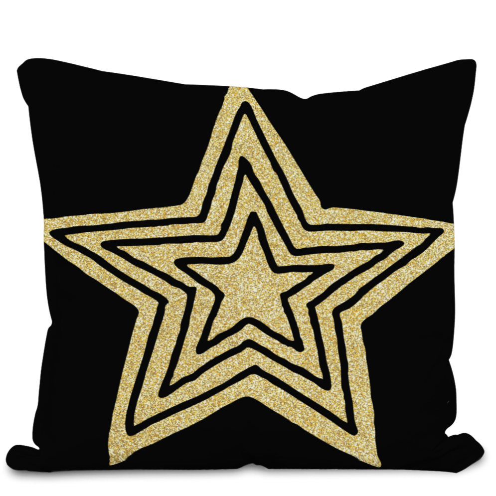 Black Star Burst Cushion