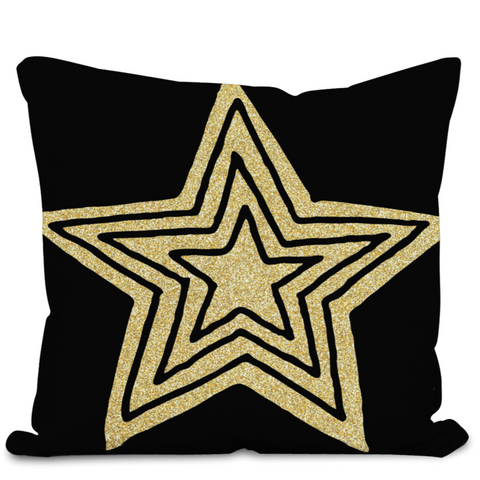Black Star Burst Cushion