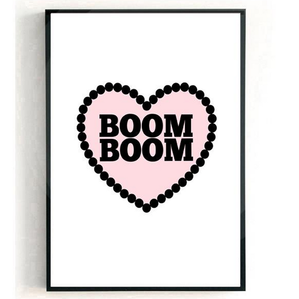 Boom Boom Love Heart Print from White Punch