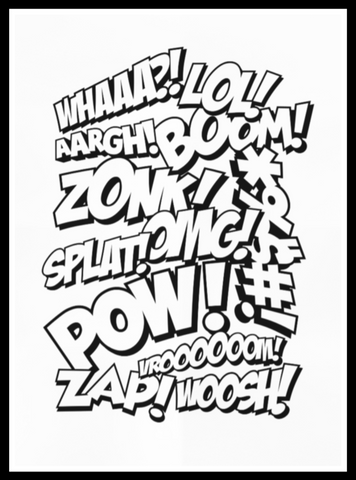 Comic Superhero Sound Print from White Punch