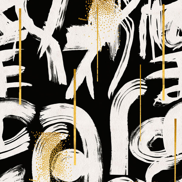 Mind The Gap Gestural Abstraction Wallpaper Black from White Punch