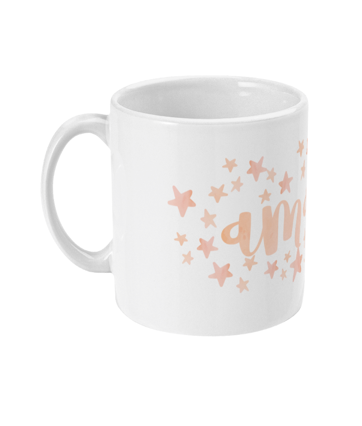 Personalised Star Mug Pink White Punch
