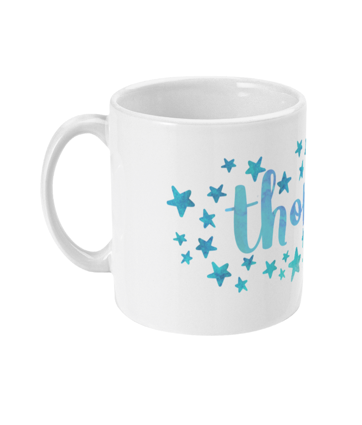 Personalised Mug Blue White Punch