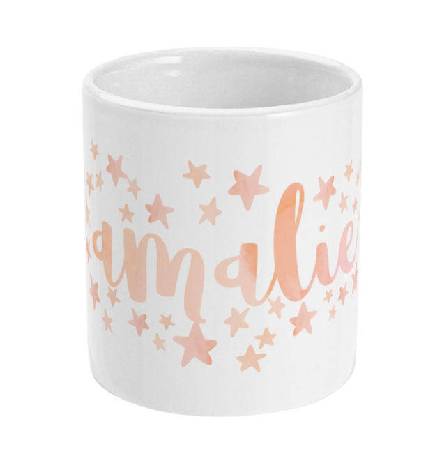 Personalised Star Mug Pink White Punch